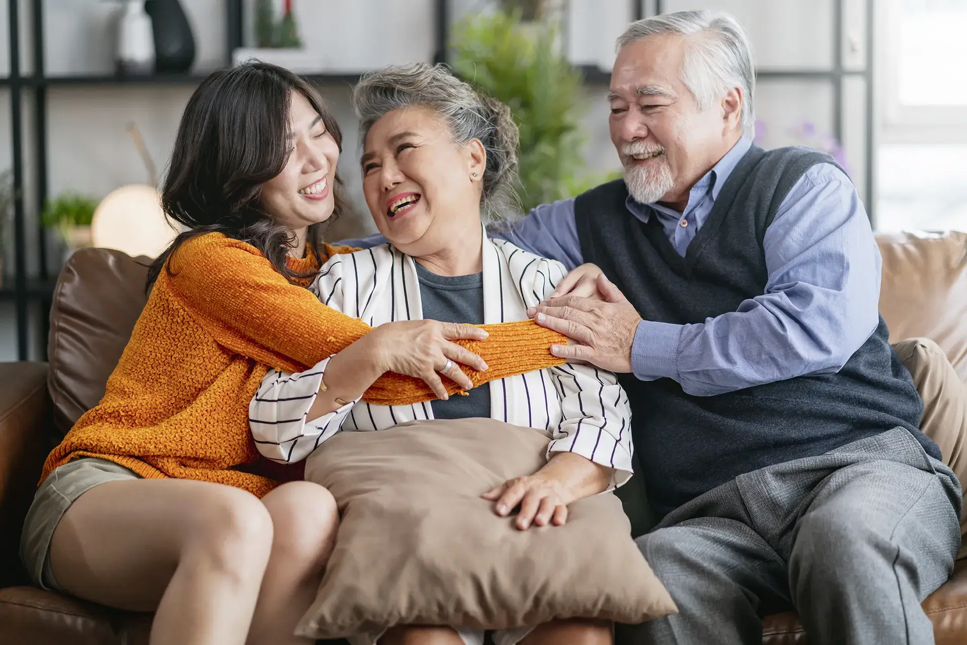 A family enjoying time together at home